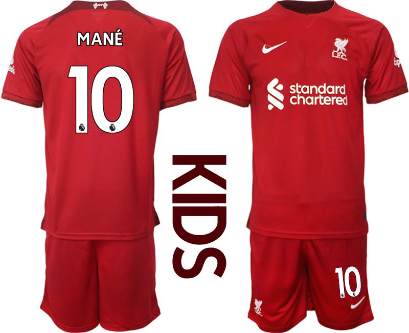 Youth 2022-2023 Club Liverpool home red 10 Soccer Jersey